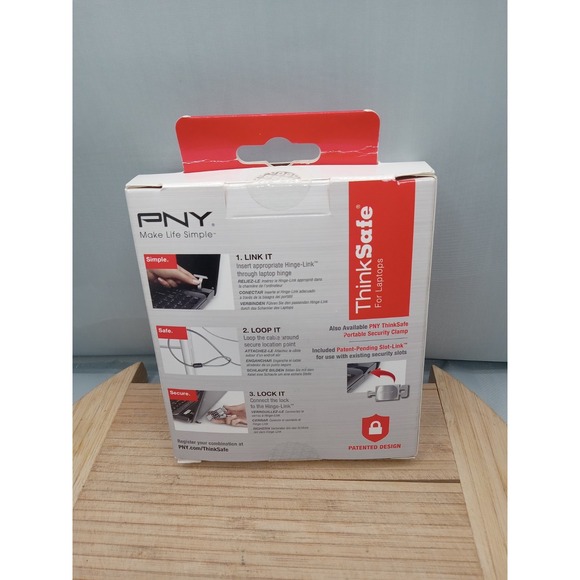 NEW PNY ThinkSafe Portable MacBook Locking System P-TSUL1-RB Lock 2012 Red Box‎ - Picture 3 of 5